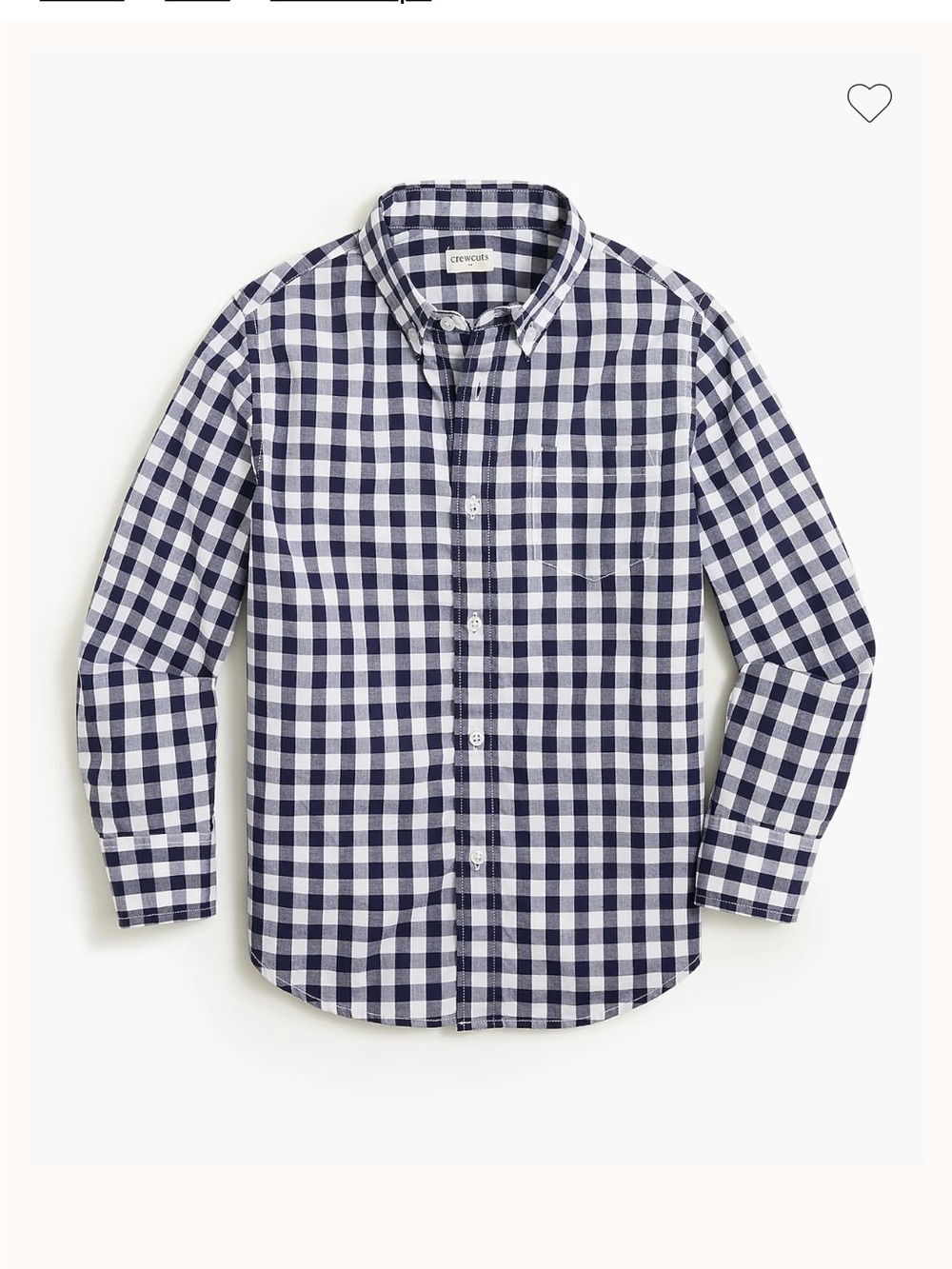 Crewcuts Navy and White Gingham Button-Down Shirt